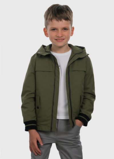 Rai khaki jacket with hood