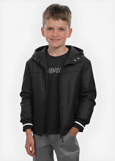 Rai black jacket with hood