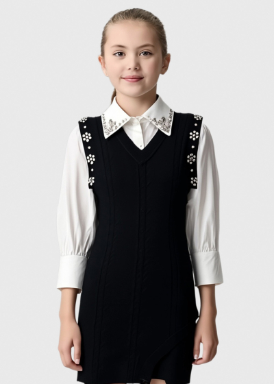 Radina black suit with rhinestones