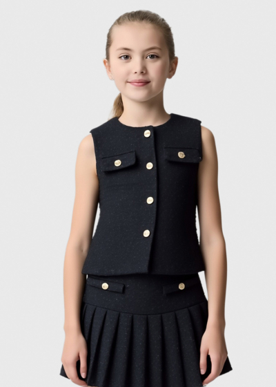 Ranita melna kostīms ar pogām