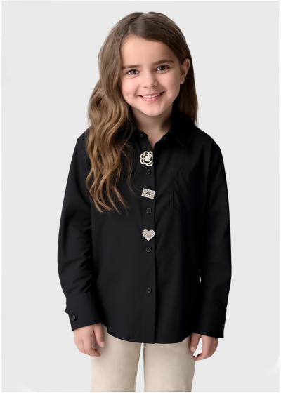 Roxanne black buttoned blouse