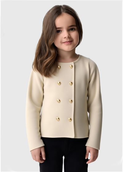 Ramilya beige buttoned blazer