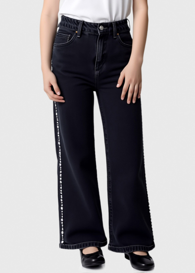 Rue темно-серые джинсы с жемчужинами