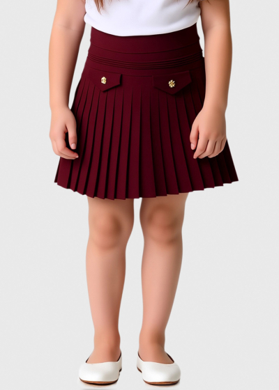 Rika bordo pleated skirt