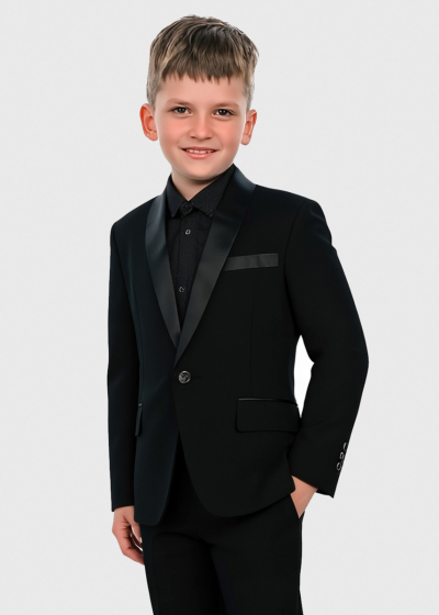 Caspian black suit with pockets