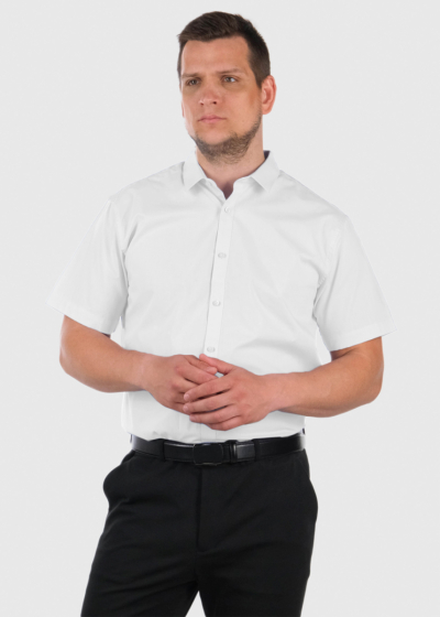 Josué Slim Fit white short sleeve shirt
