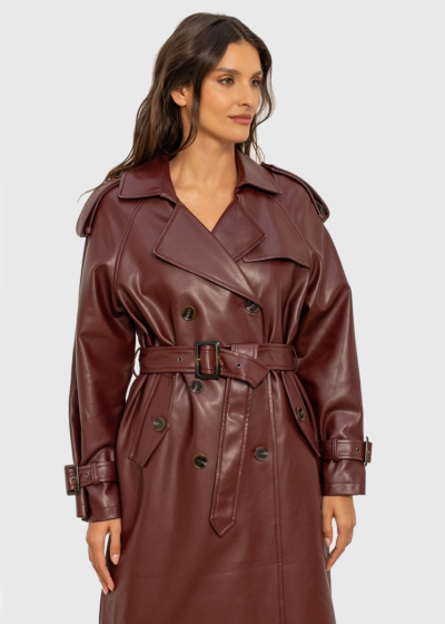 Nesrin bordo long belted coat