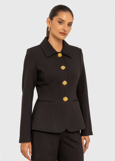 Noa black blazer with buttons