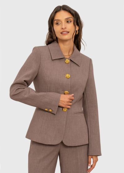 Noa brown blazer with buttons