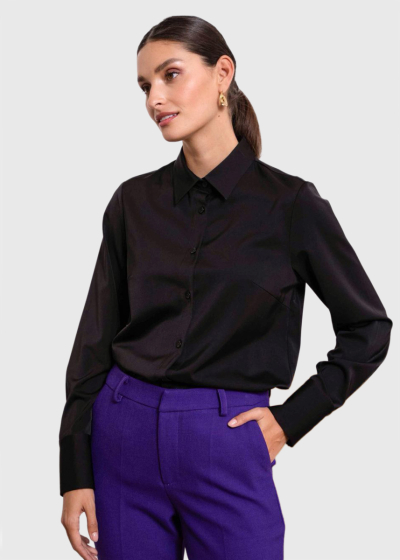 Nuna melna blūze ar garām piedurknēm