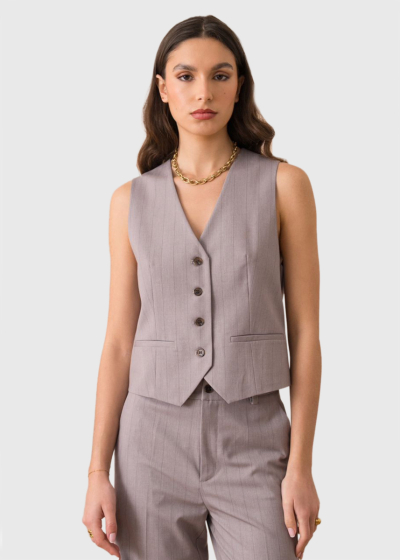 Aira grey striped vest