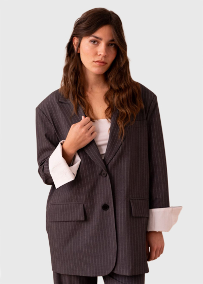 Azalea dark grey striped blazer