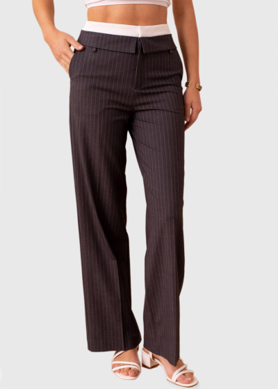 Azalea dark grey striped pants
