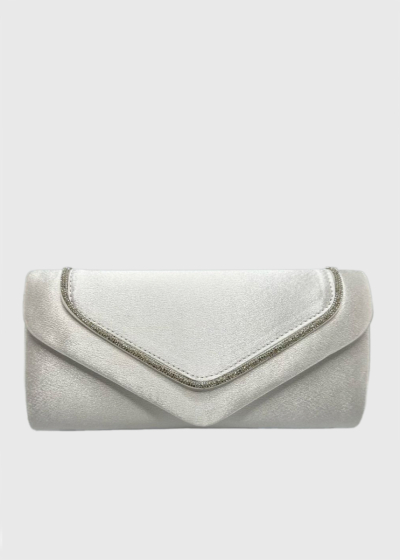 Nivedita white fold over clutch