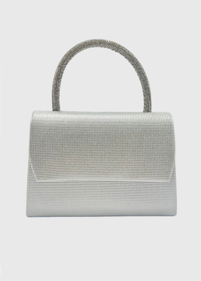 Naida silver clutch