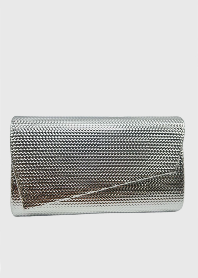 Nesta silver fold over clutch