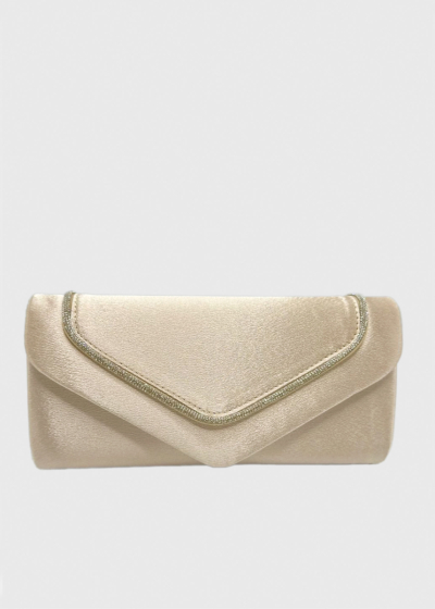 Nivedita beige fold over clutch