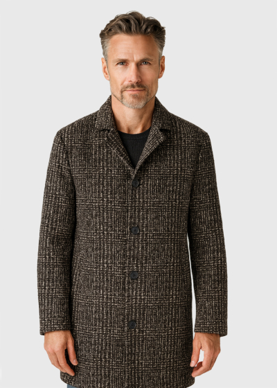 Narayan dark brown men's coat
