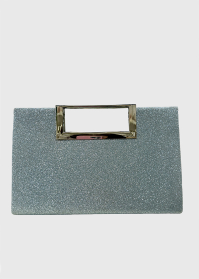 Jemina light blue sparkle clutch