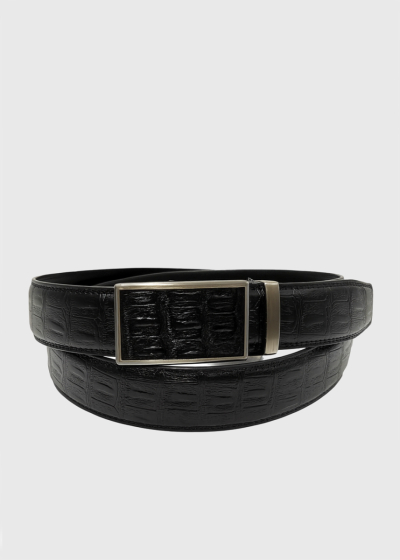 Timur black textured belt
