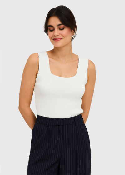 Tristessa white square neck top