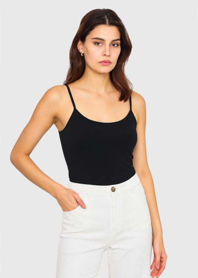 Tyrell black cami strap top