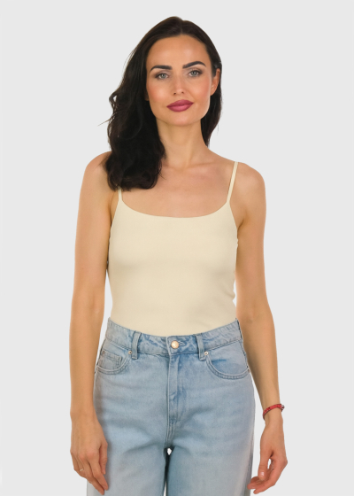 Tyrell light beige cami strap top