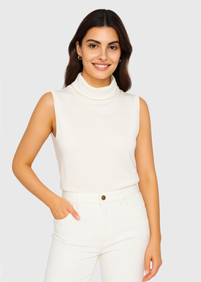 Tiana white high neck top