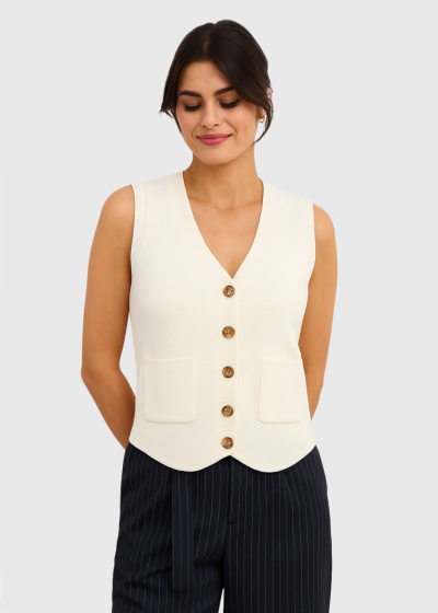 Sarabi white vest with pockets