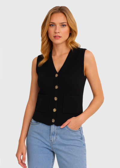 Sarabi black vest with pockets