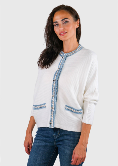 Zhanna white women's cardigan