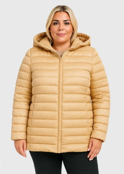 Zelda beige jacket with hood 