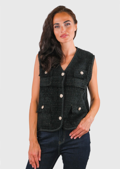 Zelena black buttoned vest