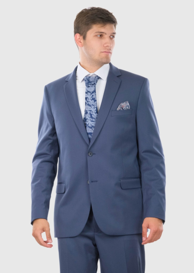 Emanuele Regular Fit blue woolen men's suit