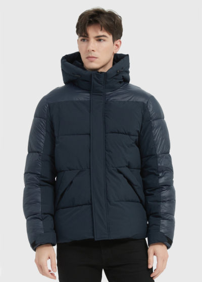 Terry dark blue jacket with hood