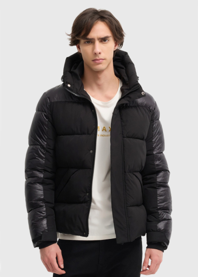 Terry black jacket with hood