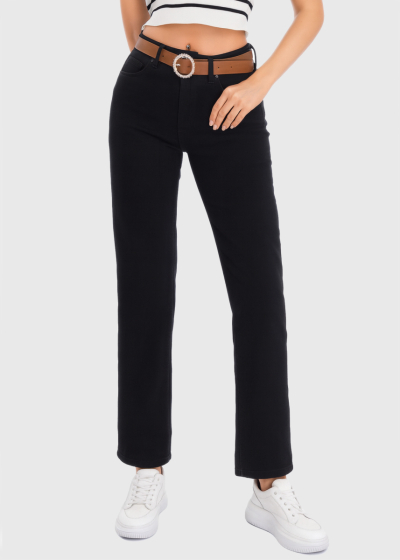Tris black high-rise jeans