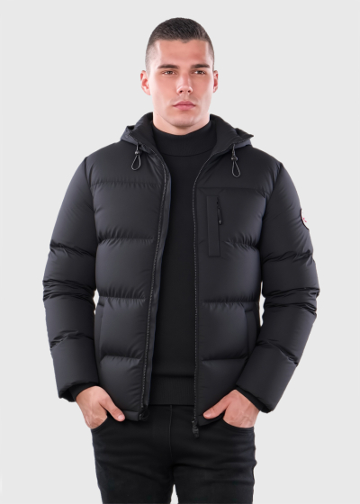 Larsen black mens hooded jacket