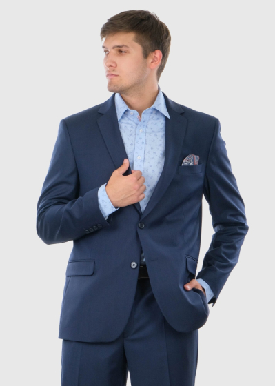 Folco Regular Fit dark blue woolen suit