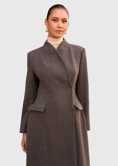 Lela Slim Fit brown coat