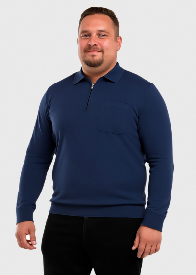Lothar dark blue sweater with pocket