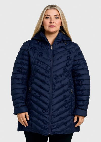 Lil Plus Size dark blue jacket with pattern