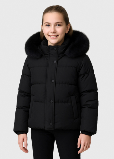 Luna black jacket with hood