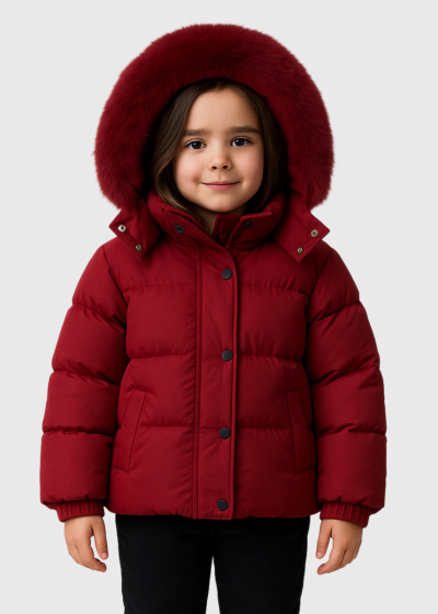 Luna red jacket with hood