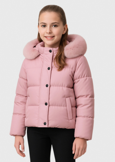 Luna pink jacket with hood