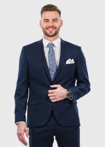 Landon Slim Fit blue woolen suit