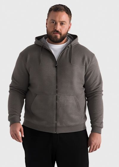 Carmelo Plus Size grey zipped sweater