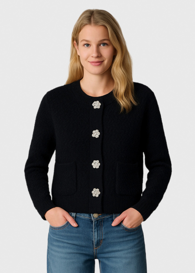 Lavinia black cardigan with pockets