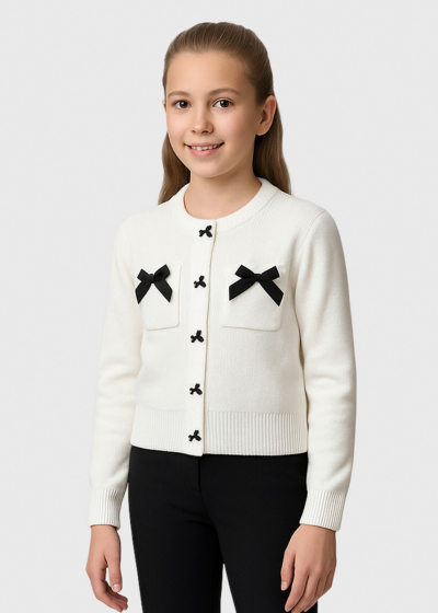 Lily white sweater with bows