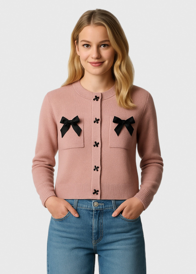 Lily pink sweater with bows